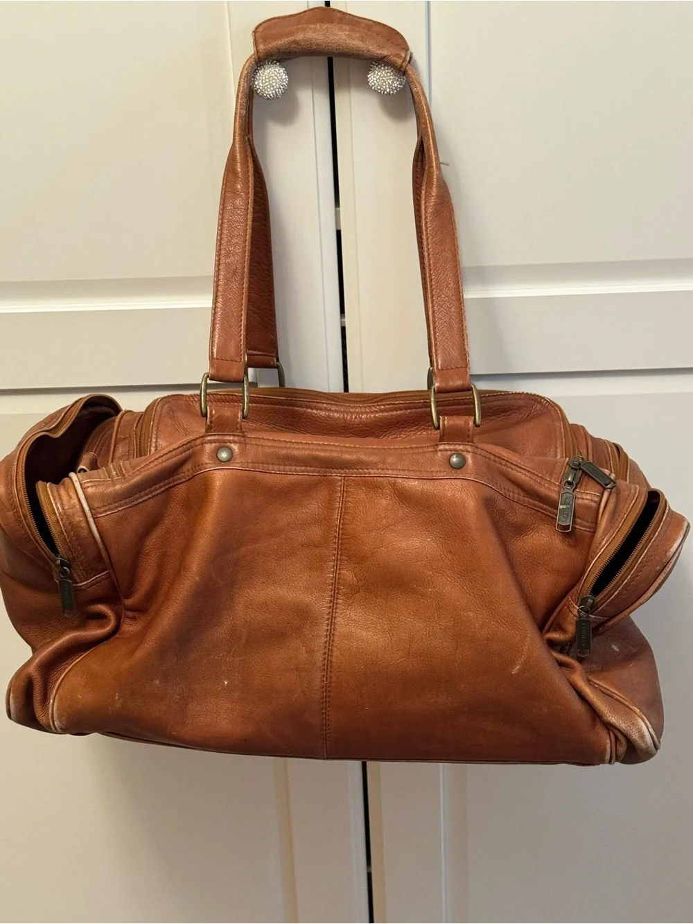 Men's Brown Leather Travel Duffle Bag by Cortez.